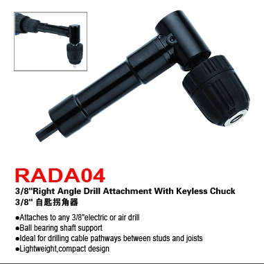 3/8"Right Angle Drill Attachment With Keyless Chuck